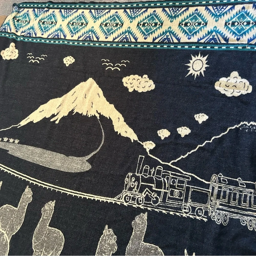 Casa De Alpaca Wool HandmadeReversible Ecuadorean Blanket NativePatterns#1201258